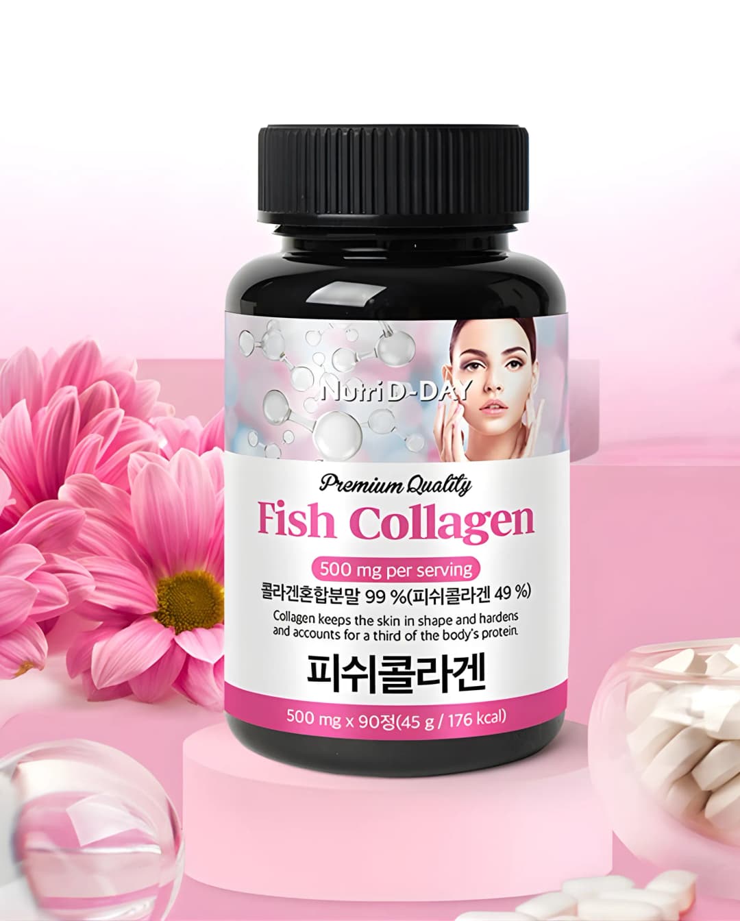 Nutri D Day Premium Fish Collagen Tablets, 90t /Коллаген/ - 1