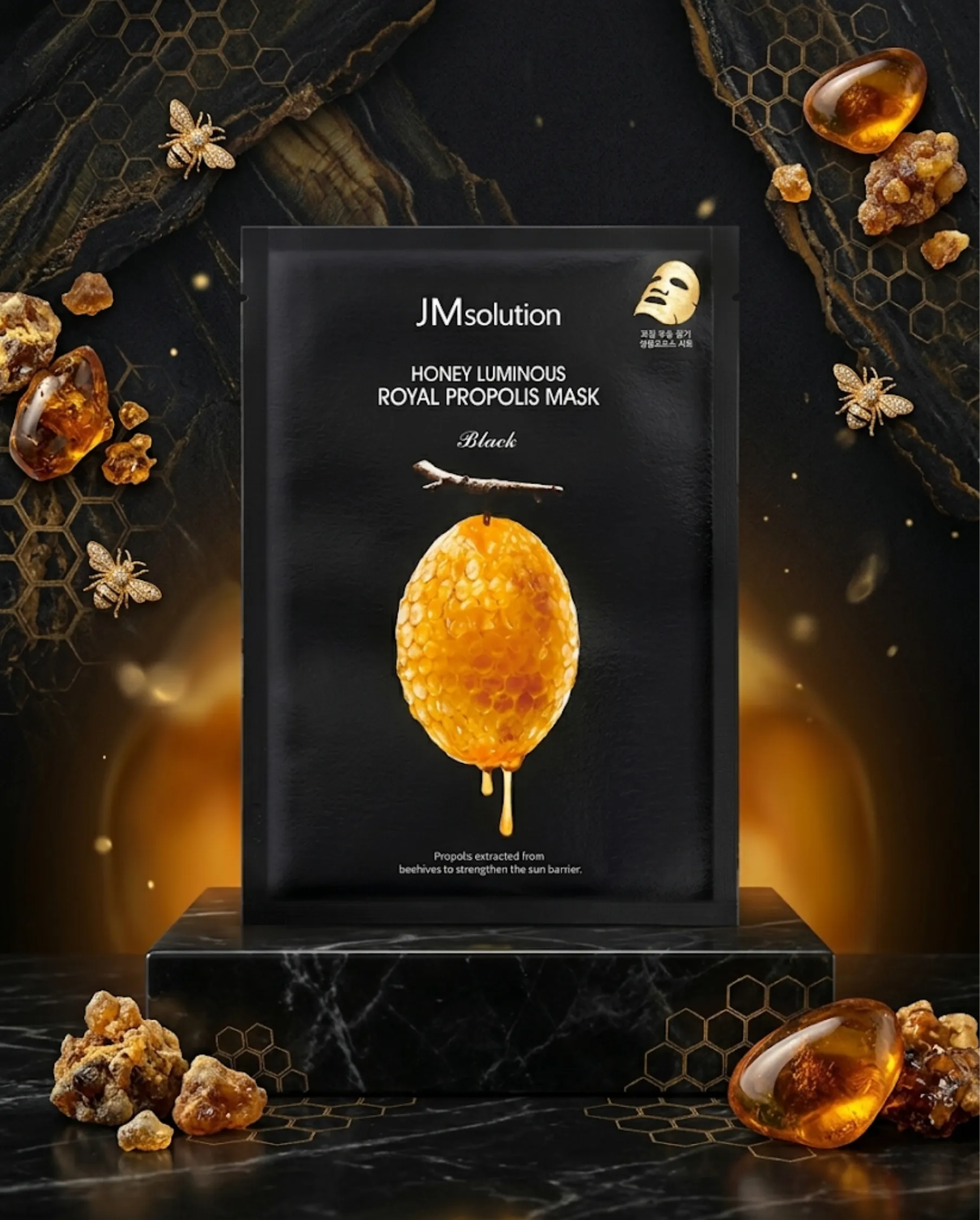 JM Solution Honey Luminous Royal Propolis Mask, 1p /Салфеткан маск/ DO - 1