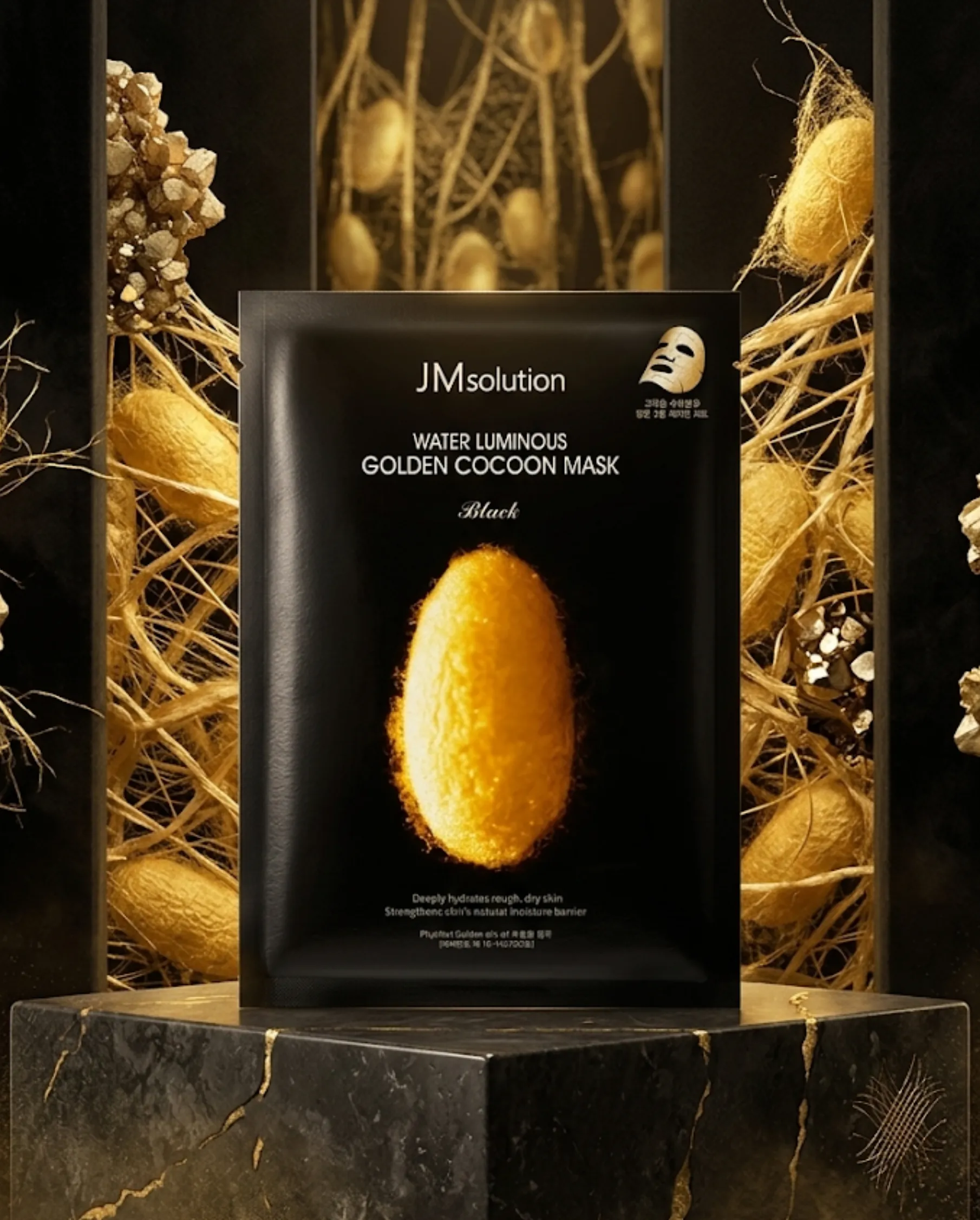 JM Solution Water Luminous Golden Cocoon Mask Black, 1p /Салфеткан маск/ DO - 1